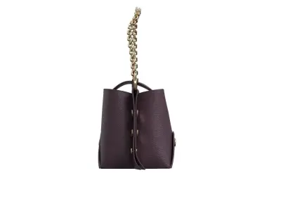 Burgundy Leather Chain Bag 3D model