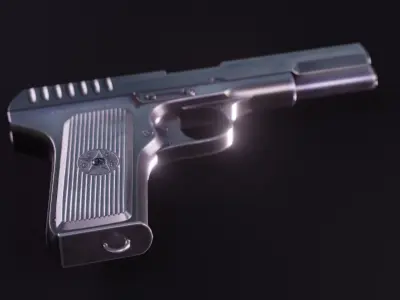 TT-33 gun Low-poly 3D model