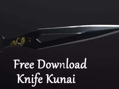 Free Download Knife Kunai Free low-poly 3D model