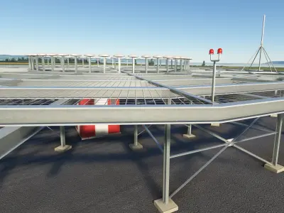 Airport VOR beacon - VHF Omnidirectional Range Low-poly 3D model