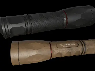 Flashlight P2X Fury Tactical Low-poly 3D model