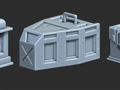 Sci-Fi Box Base Mesh Vol 1 Low-poly 3D model