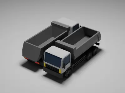 Simple Low Poly Construction Vehicles 3D model