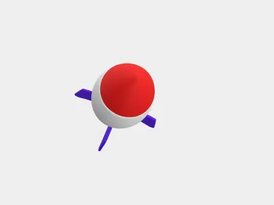 missile 3D illustration model cartoon for animation Low-poly 3D model