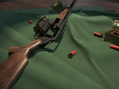Shotgun MC-255 Low-poly 3D model