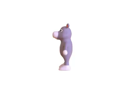 High-Quality 3D Cute Hippo for Games Low-poly 3D model
