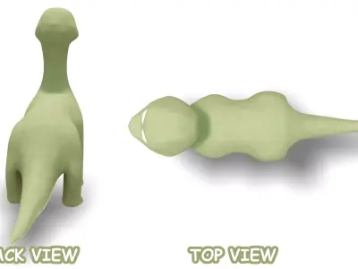 Cartoon Style Brachiosaurus Low-poly 3D model