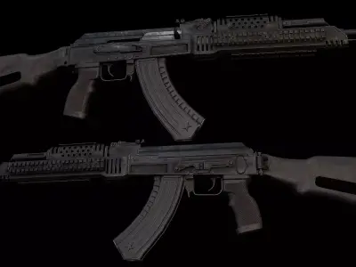 Automatic Vishkova 84 AV-84 Tactical Low-poly 3D model