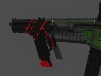 TWO LOWPOLY 3D FUTURISTIC WEAPON MODELS Low-poly 3D model