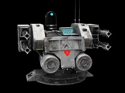 Sci-fi Turret Low-poly 3D model get