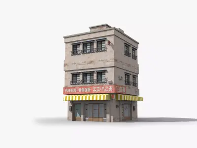 Japanese House x13 Low-poly 3D model
