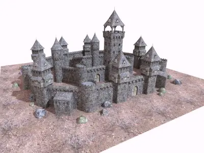 historic castle Low-poly 3D model