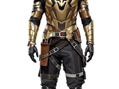Vanguard of the Obsidian Order Elite Sentinel Armor Set Low-poly 3D model
