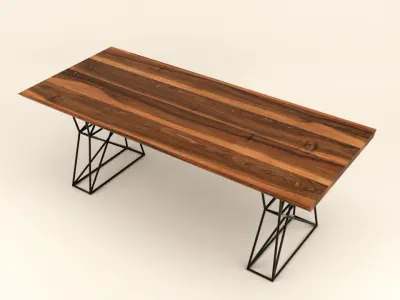 Rhombus table Low-poly 3D model