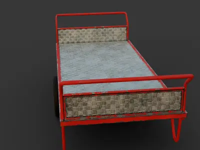 industrial trailer Low-poly 3D model