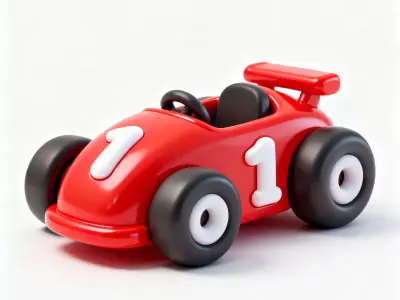 Speedy Number One Cartoon Race Car 3D Model Low-poly 3D model
