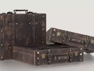 Vintage Suitcase  Low-poly 3D model