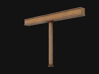 Industrial Ceiling Pillar Low-poly 3D model