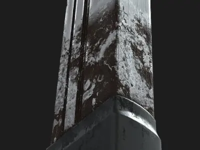 9mm Magazine Pistol - Apocalyptic concept Low-poly 3D model