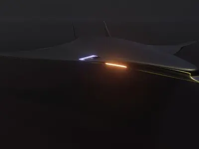 Goldsting- Futuristic supersonic passenger aircraft Low-poly 3D model