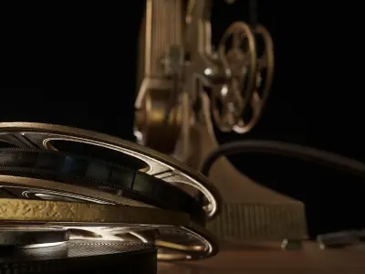 Vintage Projector Low-poly 3D model