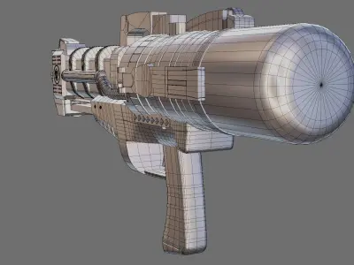 Sci-fi Gun Low-poly 3D model 24
