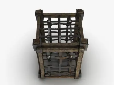 Cage medieval Low-poly 3D model