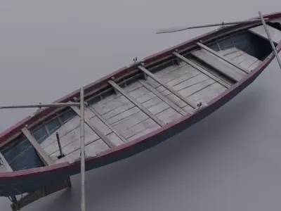 Wood Boat 3D model