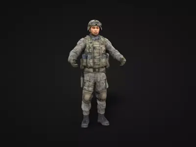 Modern soldiers 3D model