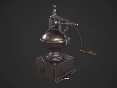 Vintage Coffee Grinder Low-poly 3D model
