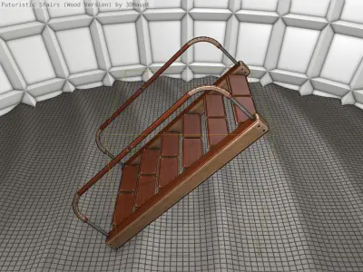 Wood Stairs - Construction Element 19 Low-poly 3D model by 3DHaupt