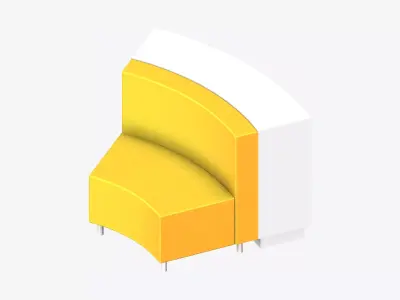 Shelving - Library - Integral - Curve - 2 Tier - Seating Low-poly 3D model
