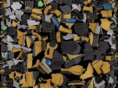 Futuristic Yellow Gun 3D model order