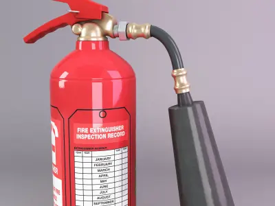 CO2 fire extinguisher Low-poly 3D model