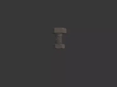 M3 Hex Bolts and Nuts with Rusty Iron Texture 3D model