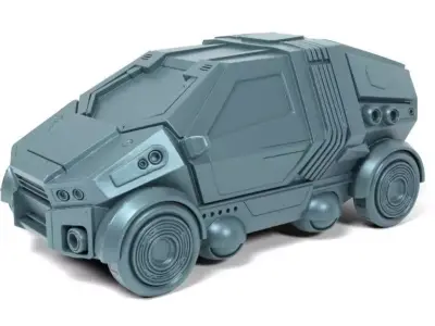 Cyberpunk urban vehicle 3D print model