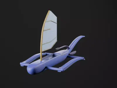Futuristic Watercraft Game Ready Asset Low-poly 3D model
