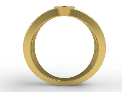 Antique Three Heart Triple Shank Engagement Ring 3D print model