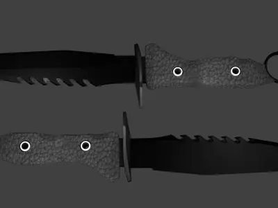 Custom Tactical Knife 3D model