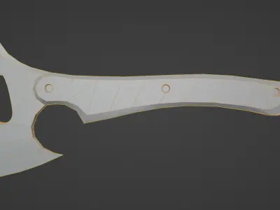 Game Ready Modern Metalic Axe Low-poly 3D model Pbr Free low-poly 3D model