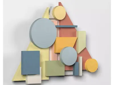 Wall Colored shapes Decoration - 60x40 - Collection - Part 10 3D model