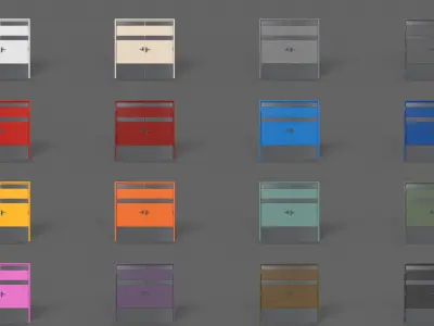 PBR Industrial Door B2 Low-poly 3D model