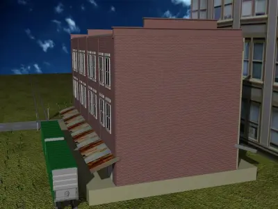 Railway Transfer Building Low-poly 3D model