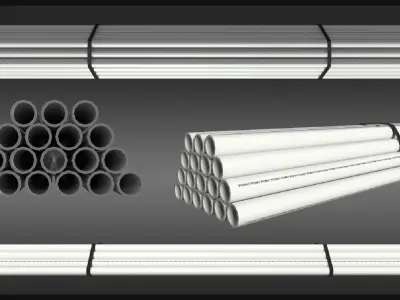Industrial Pipe Deco Pack Low-poly 3D model