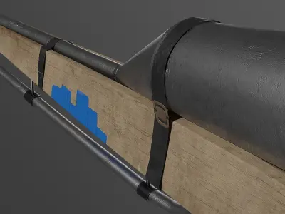 Flamethrower for games Low-poly 3D model