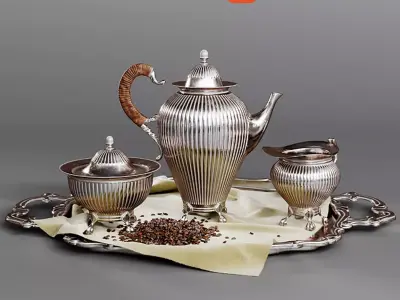 Antique Coffee Set 3D model