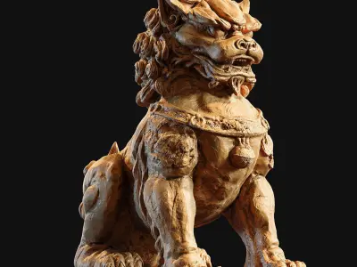 Chinese guardian lion foo dog 3D print model