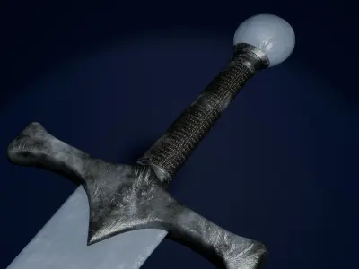 Frozen nordic sword Free low-poly 3D model
