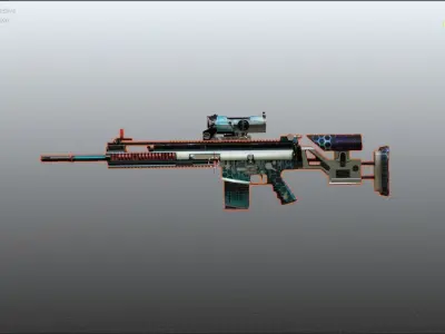 AVA Assualt Rifle Low-poly 3D model