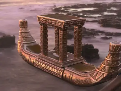 Egyptian Pharaoh Boat Ornate 3D model